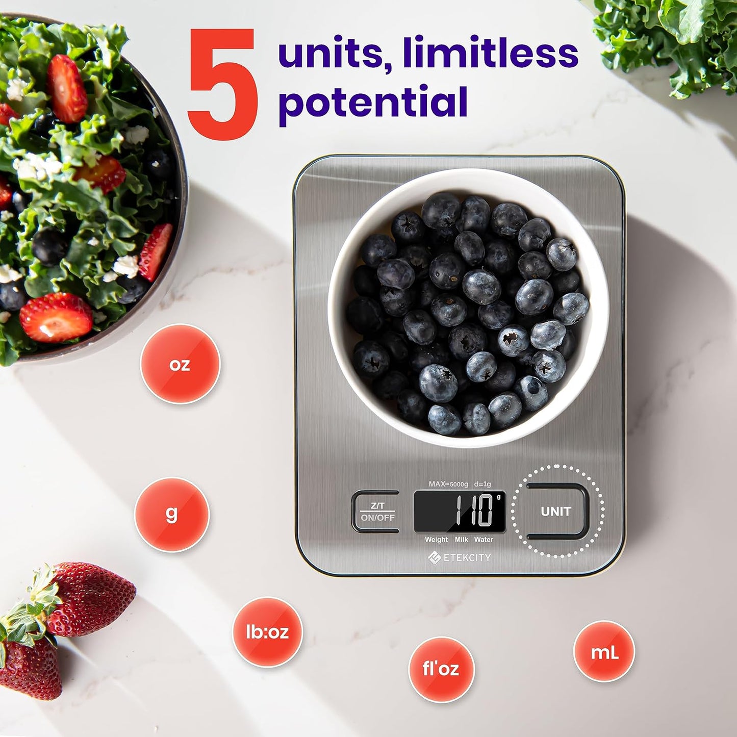 Etekcity Food Kitchen Scale, Digital Grams and Ounces for Weight Loss