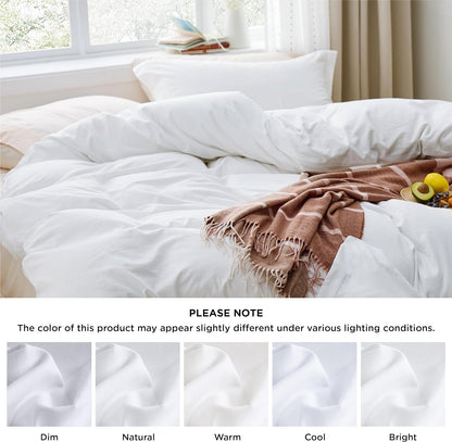 Bedsure White Duvet Cover Queen Size